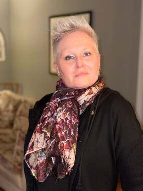 Veritas Textiles Floral Print Modal Cashmere Scarf Made in Italy